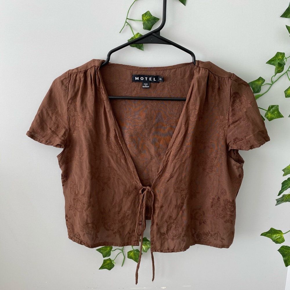 Motel Rocks Tie Cropped Top